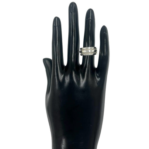 Grooved Double Line Ring Sterling Silver