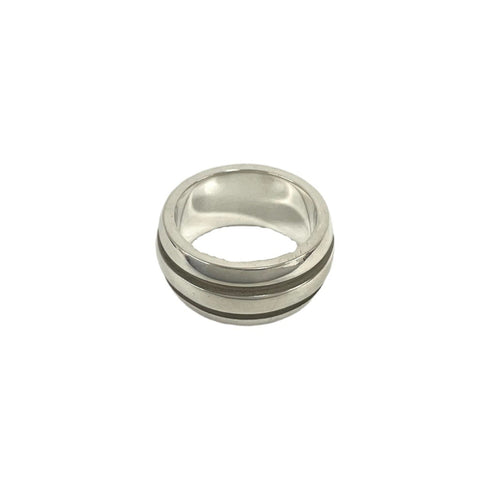 Grooved Double Line Ring Sterling Silver