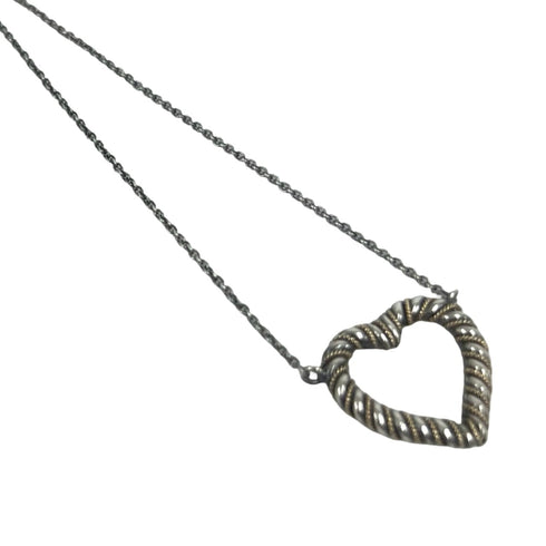 Pendant Necklace Sterling Silver and Yellow Gold