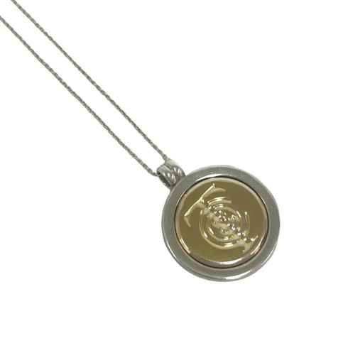 Pendant Necklace Sterling Silver and 18K Yellow Gold
