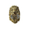 Lion Head Crystal Ring Metal Gold