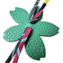 Charm Leather and Silk Dark Gray and Green Handbag Charm
