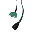 Charm Leather and Silk Dark Gray and Green Handbag Charm