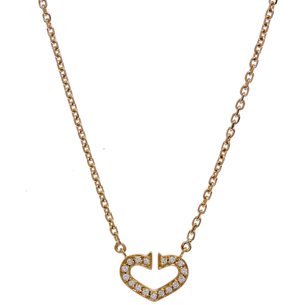 C de Cartier Pendant Necklace 18K Yellow Gold