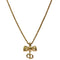 Ribbon Motif Pendant Necklace Gold
