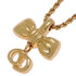 Ribbon Motif Pendant Necklace Gold