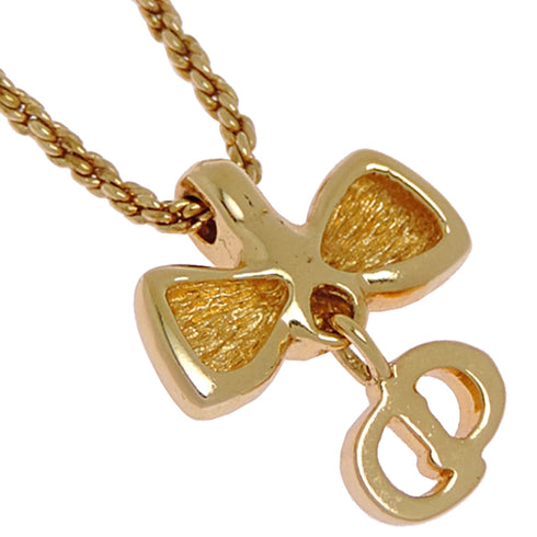 Ribbon Motif Pendant Necklace Gold