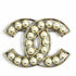 CC Logo Brooch Gold-Tone Metal