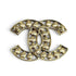 CC Logo Brooch Gold-Tone Metal