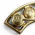 CC Logo Brooch Gold-Tone Metal
