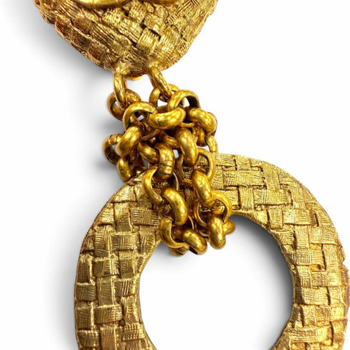 CC Logo Hoop Clip-On Earrings Gold-Tone Metal Gold-Tone Metal