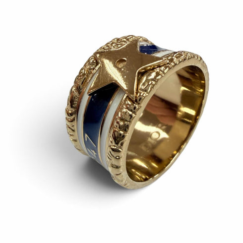 Star Ring Metal Gold Navy White