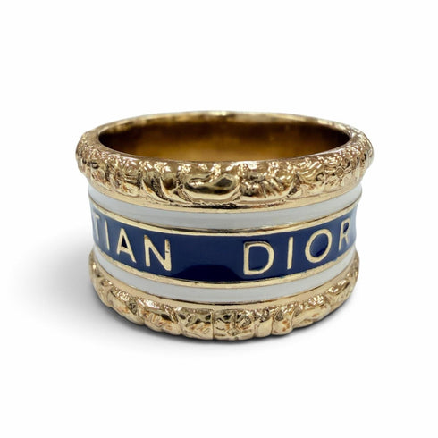 Star Ring Metal Gold Navy White