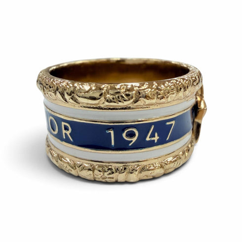 Star Ring Metal Gold Navy White