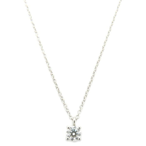 Solitaire Diamond Pendant Necklace Platinum