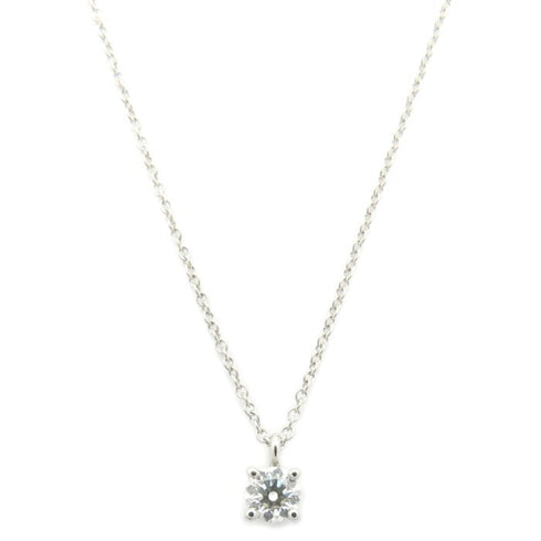Solitaire Diamond Pendant Necklace Platinum