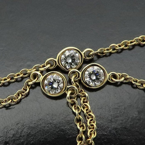 Elsa Peretti Diamonds By The Yard Pendant Necklace 18K Yellow Gold and Diamond
