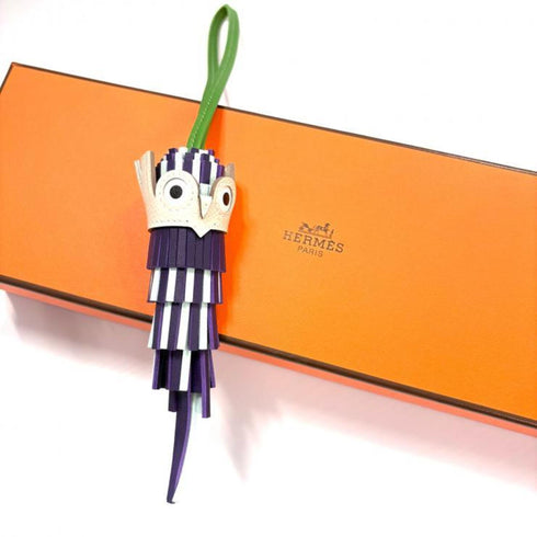 Charm Agneau Milo and Swift Leather Purple Handbag Charm