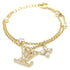 Charm Bracelet Gold and Rhinestone