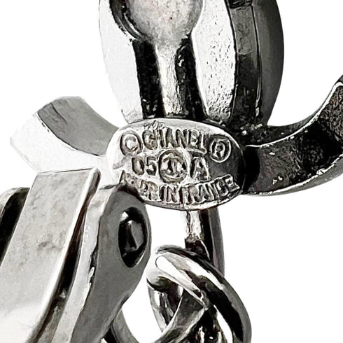 CC Logo Clip-On Earrings Silver-Tone Metal