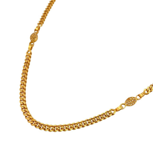 Pendant Necklace Gold with Rhinestone