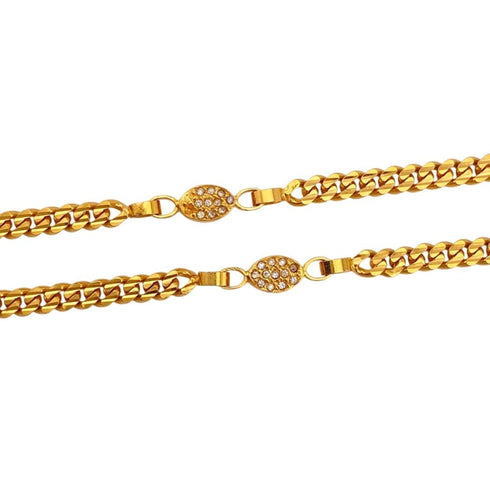 Pendant Necklace Gold with Rhinestone