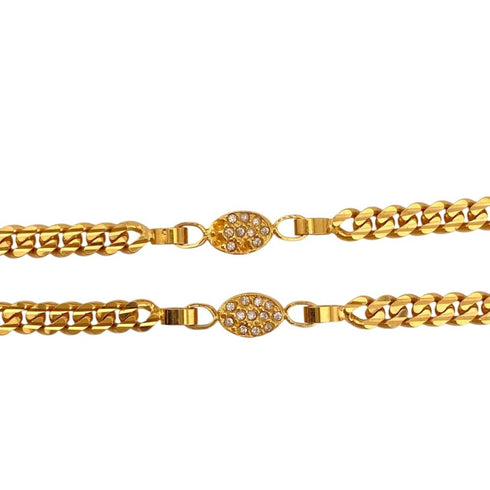 Pendant Necklace Gold with Rhinestone