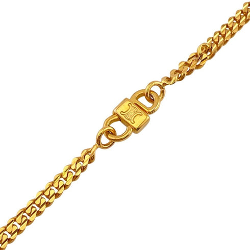 Pendant Necklace Gold with Rhinestone