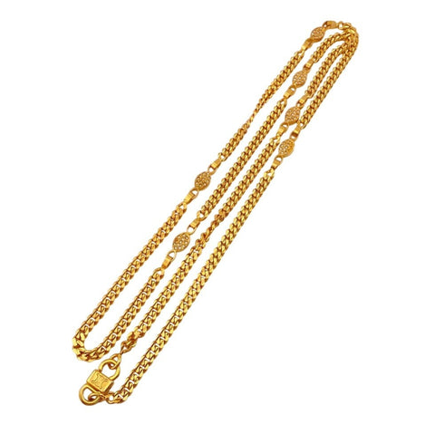 Pendant Necklace Gold with Rhinestone