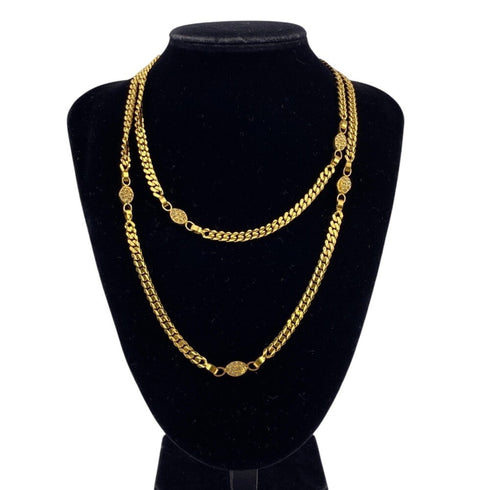 Pendant Necklace Gold with Rhinestone