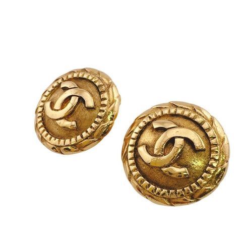 CC Logo Clip-On Earrings Metal Gold-Tone Metal