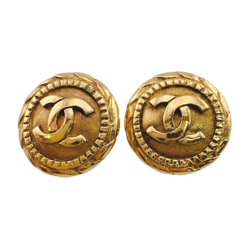 CC Logo Clip-On Earrings Metal Gold-Tone Metal