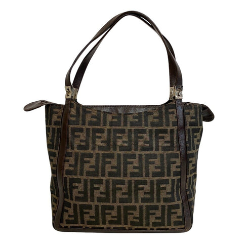 Vintage Shoulder Bag Zucca Canvas Medium