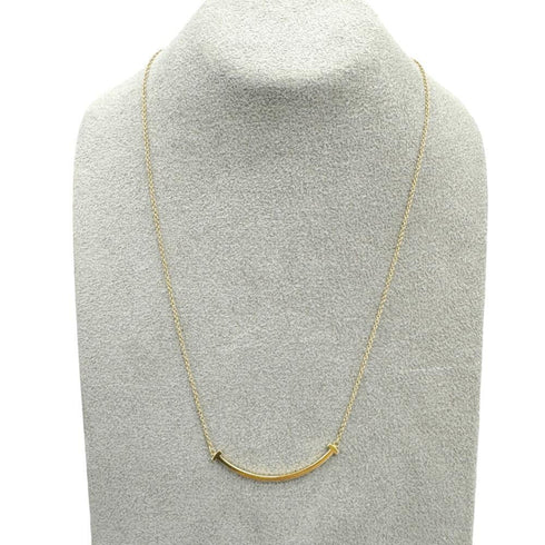T Smile Pendant Necklace 18K Yellow Gold