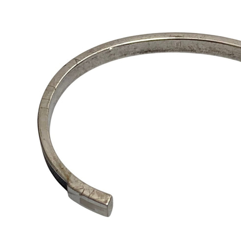 Leather and Silver Bracelet Black