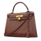 Kelly Handbag Brown Epsom with Gold Hardware 28