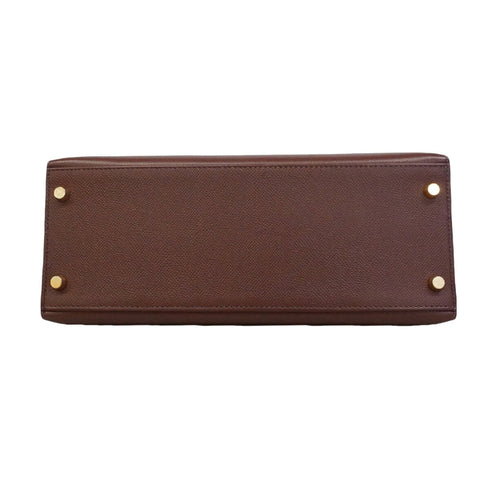 Kelly Handbag Brown Epsom with Gold Hardware 28