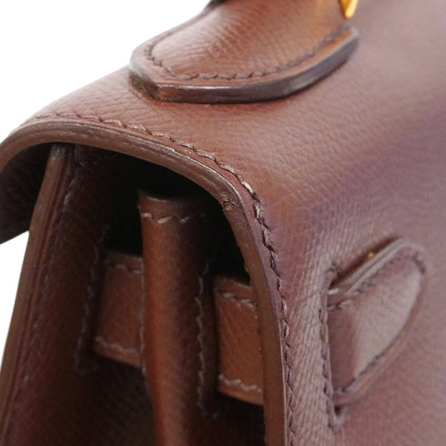 Kelly Handbag Brown Epsom with Gold Hardware 28