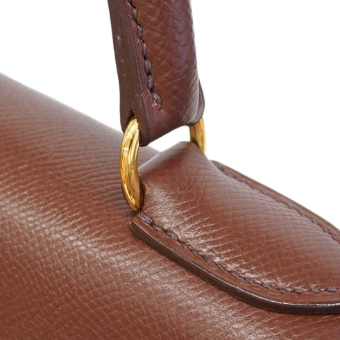 Kelly Handbag Brown Epsom with Gold Hardware 28