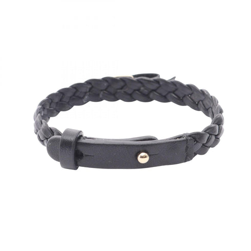 Bracelet Leather Black And Gold
