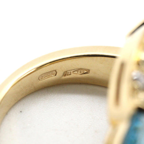 Band Ring 18K Yellow Gold with Citrine and Diamond and Peridot and Topaz and Tourmaline