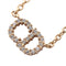 Pendant Necklace Gold Tone with Clear Rhinestone