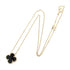 Vintage Alhambra Pendant Necklace 18K Yellow Gold and Onyx