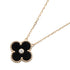 Vintage Alhambra Pendant Necklace 18K Rose Gold and Onyx
