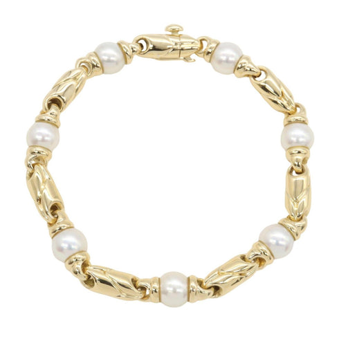Passodoppio 7P Bracelet 18K Yellow Gold with Pearl
