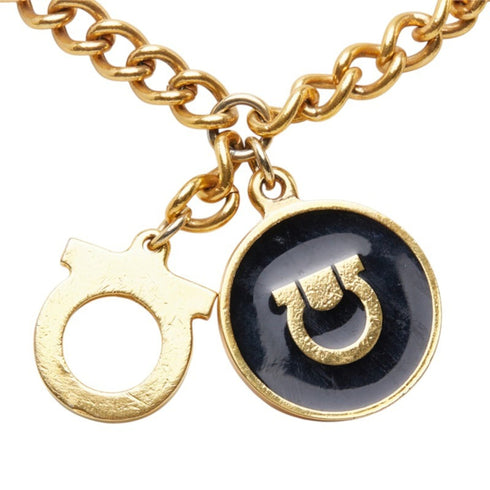 Pendant Necklace Gold and Black Plated