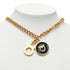Pendant Necklace Gold and Black Plated