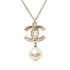 CC Logo Pendant Necklace Gold-Tone Metal