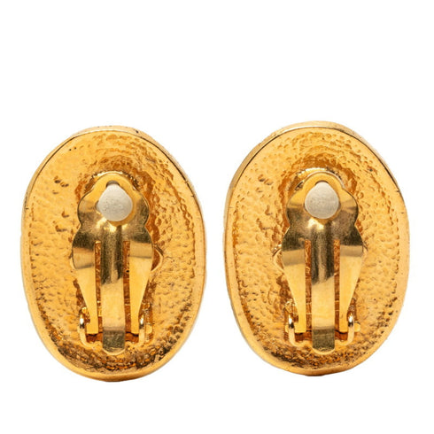 CC Logo Clip-On Earrings Metal Gold-Tone Metal