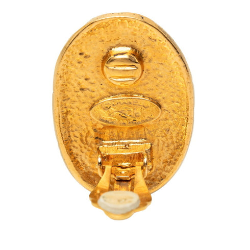 CC Logo Clip-On Earrings Metal Gold-Tone Metal